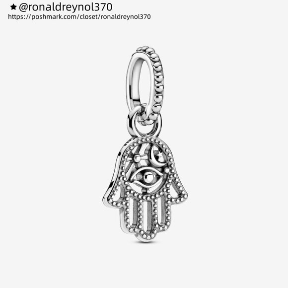 Pandora Protective Hamsa Hand Dangle Charm - Picture 1 of 7